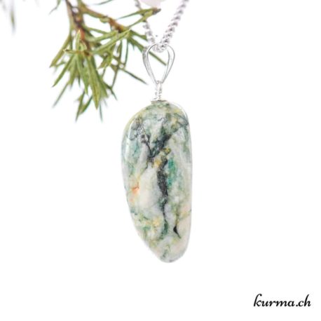 Pendentif Mariposite & Dolomite avec boucle en argent - N°11693.1-2 disponible dans la boutique en ligne. Kûrma ton magasin de pierres semi-précieuses en Suisse