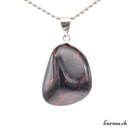 Pendentif Obsidienne Acajou - Mahagoni avec boucle en argent - N°11699.1-1 disponible dans la boutique en ligne. Kûrma ton magasin de pierres semi-précieuses en Suisse