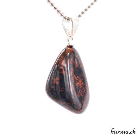 Pendentif Obsidienne Acajou - Mahagoni avec boucle en argent - N°11699.1-2 disponible dans la boutique en ligne. Kûrma ton magasin de pierres semi-précieuses en Suisse