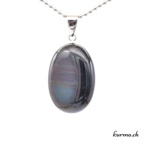 Pendentif Obsidienne Arc-En-Ciel avec boucle en argent - N°11700.1-1 disponible dans la boutique en ligne. Kûrma ton magasin de pierres semi-précieuses en Suisse
