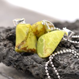 Opale verte «Opale cobrat vert» pendentif en argent 925 – N°11709