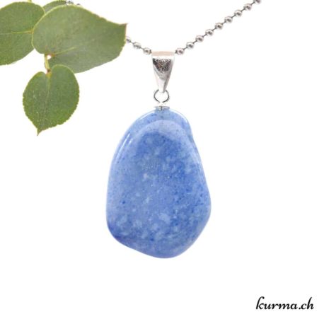 Pendentif Quartz Bleu avec boucle en argent - N°11722.2-3 disponible dans la boutique en ligne. Kûrma ton magasin de pierres semi-précieuses en Suisse