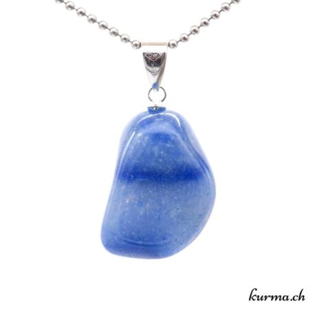 Pendentif Quartz Bleu avec boucle en argent - N°11722.3-3 disponible dans la boutique en ligne. Kûrma ton magasin de pierres semi-précieuses en Suisse