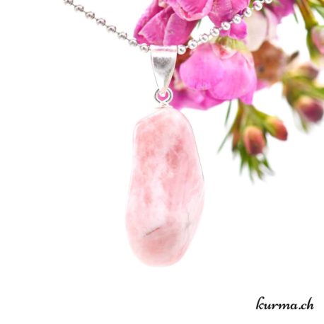 Quartz fraise pendentif boucle en argent