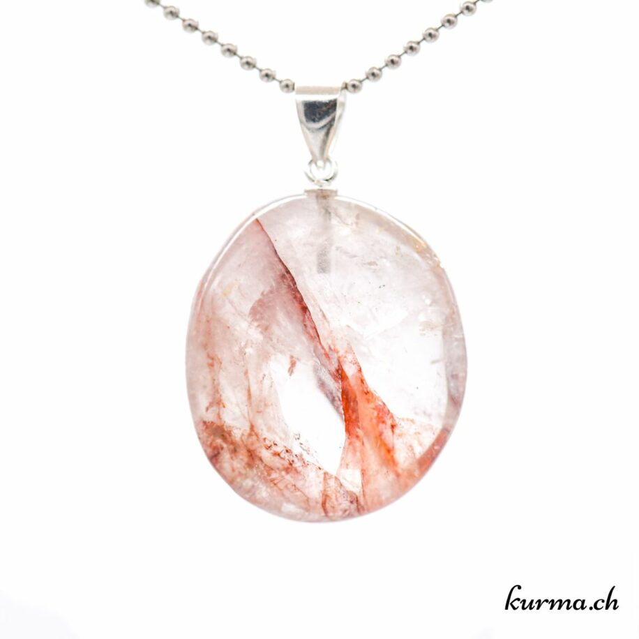 Pendentif en quartz hematoide - quartz de feu pierre naturelle semi précieuse