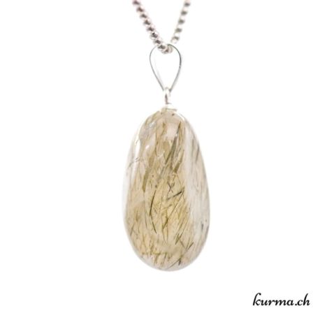 Pendentif Quartz Tourmaline Vert avec boucle en argent - N°11733.1-2 disponible dans la boutique en ligne. Kûrma ton magasin de pierres semi-précieuses en Suisse