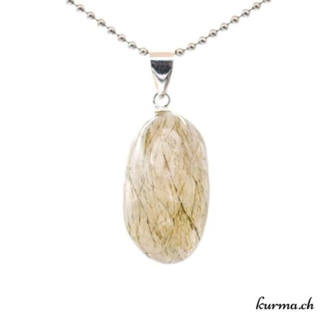 Pendentif Quartz Tourmaline Vert avec boucle en argent - N°11733.1-3 disponible dans la boutique en ligne. Kûrma ton magasin de pierres semi-précieuses en Suisse