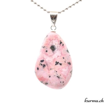 Rhodonite rose pendentif en argent 925