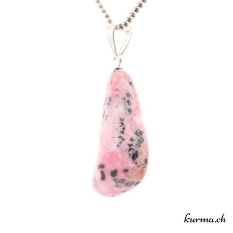 Rhodonite rose pendentif en argent 925