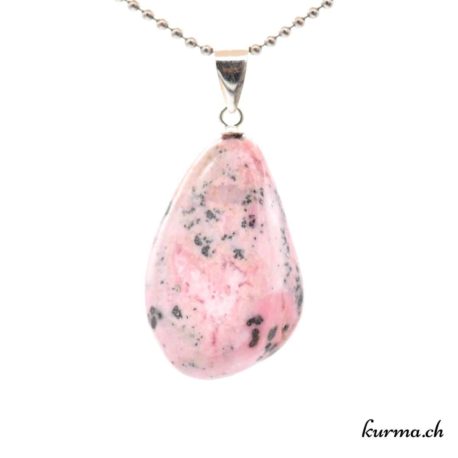 Rhodonite rose pendentif en argent 925