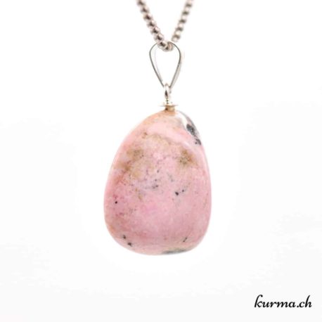 Rhodonite rose pendentif boucle en argent
