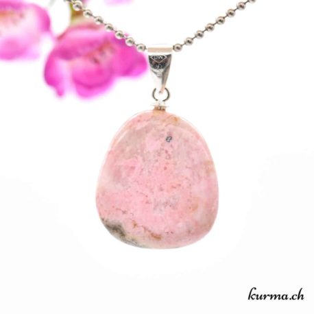 Rhodonite rose pendentif boucle en argent