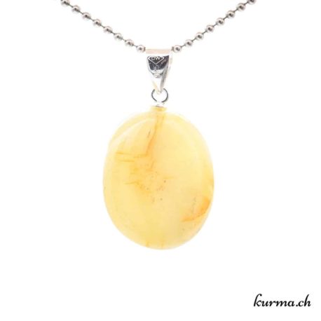 Saphir jaune pendentif boucle en argent