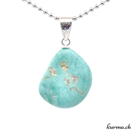 Pendentif Turquoise (Stab) avec boucle en argent - N°11750.2-2 disponible dans la boutique en ligne. Kûrma ton magasin de pierres semi-précieuses en Suisse