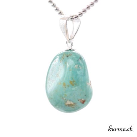 Pendentif Turquoise (Stab) avec boucle en argent - N°11750.3-3 disponible dans la boutique en ligne. Kûrma ton magasin de pierres semi-précieuses en Suisse