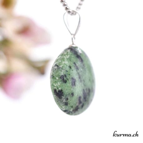 Zoïsite pendentif boucle en argent