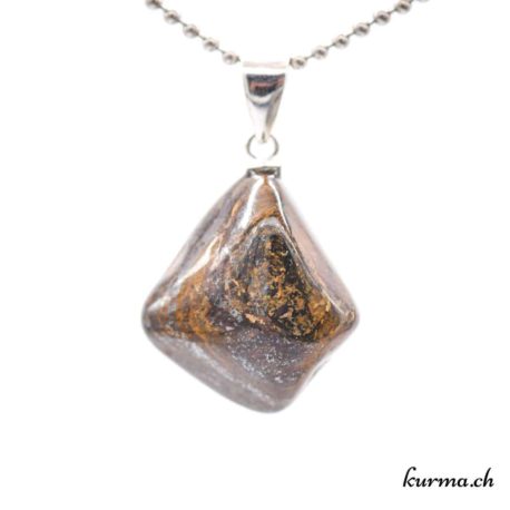 Pendentif Bronzite avec boucle en argent - N°11632.2-2 disponible dans la boutique en ligne. Kûrma ton magasin de pierres semi-précieuses en Suisse