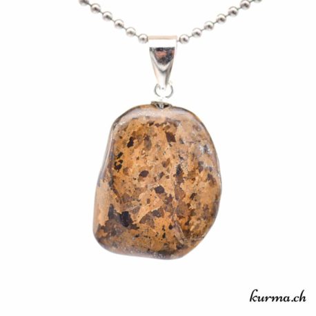 Pendentif Bronzite avec boucle en argent - N°11632.3-1 disponible dans la boutique en ligne. Kûrma ton magasin de pierres semi-précieuses en Suisse