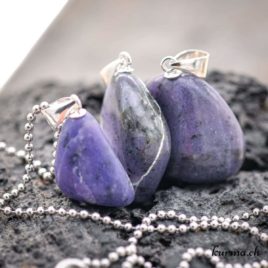 Lépidolite bleue-violette pendentif en argent 925 – N°11683