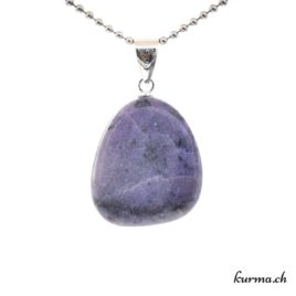 Lépidolite bleue-violette pendentif en argent 925