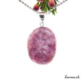 Lépidolite rouge-violette pendentif en argent 925 - N°11684.1 • pendentif lepidolite rouge violette avec boucle en argent 11684.1 3 Lépidolite rouge-violette pendentif en argent 925