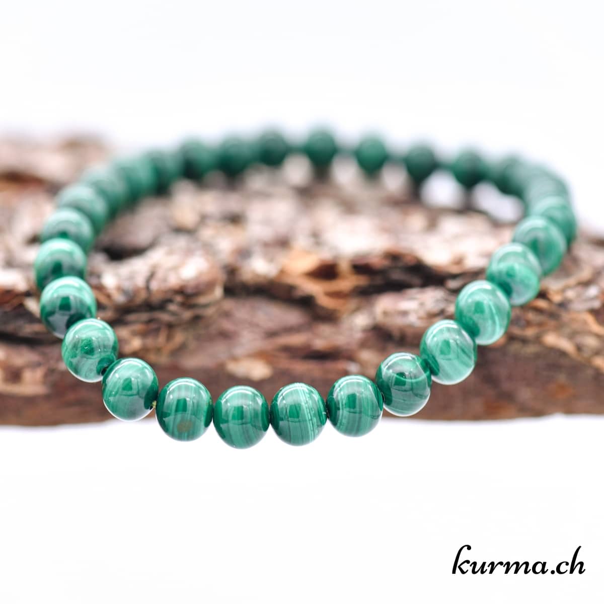 Bracelet En Malachite 6mm - Pierre Naturelle, Bijou Ethnique Et élégant