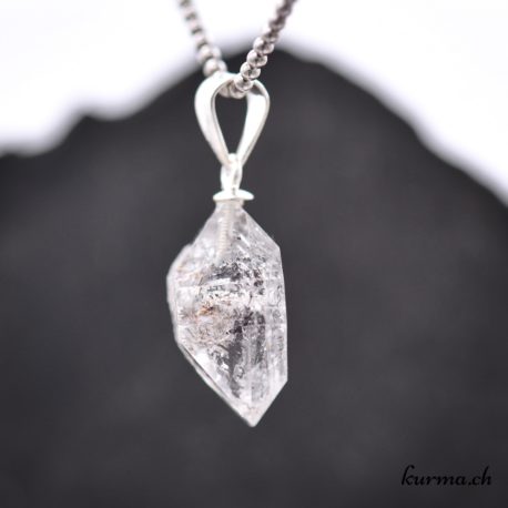 Herkimer Kristall Anhänger Schnalle in Silber