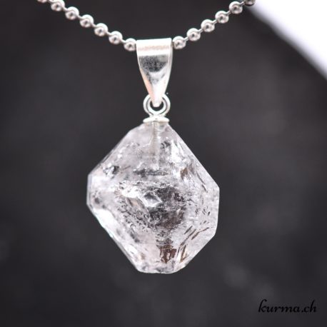 Herkimer Kristall Anhänger Schnalle in Silber