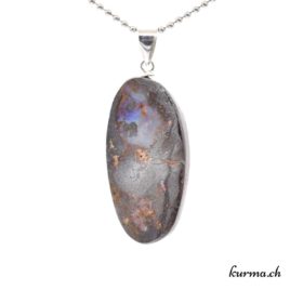 Opale boulder pendentif boucle en argent