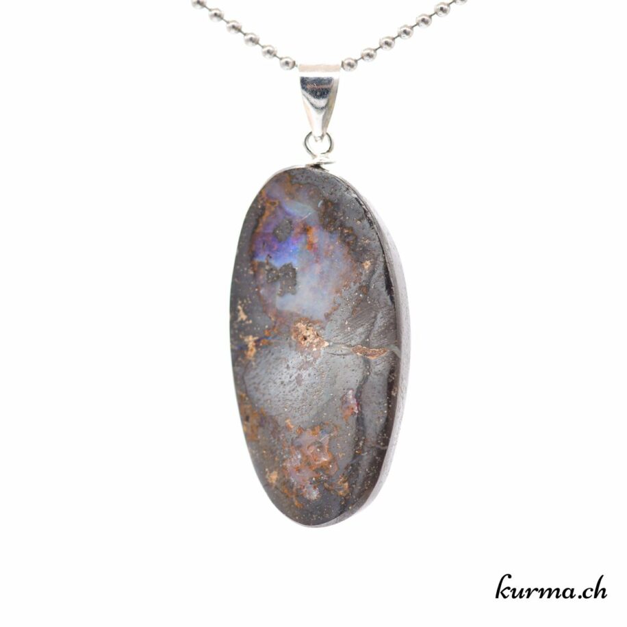 Pendentif Rare En Opale Arlequin Boulder Et Argent 925 - 27 Carats, Australie, Neuf Sans Emballage