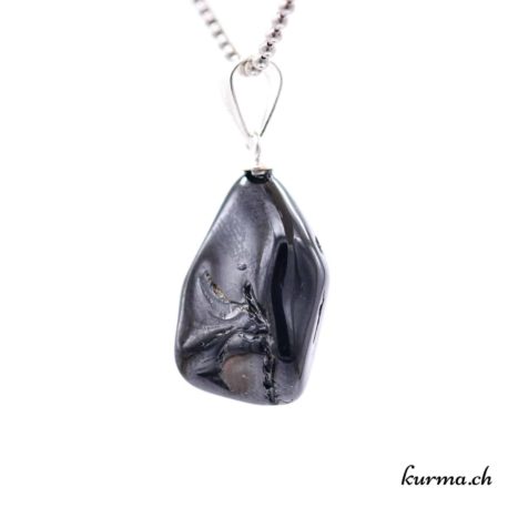 Pendentif Spinelle Noire avec boucle en argent - N°8821.9-2-2 disponible dans la boutique en ligne Kûrma. Votre boutique de pierre semi-précieuse en suisse