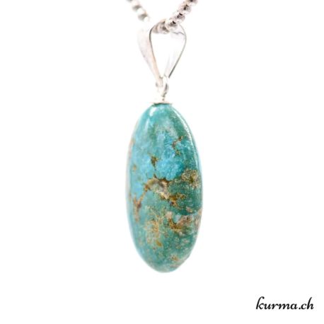 Pendentif Turquoise (stab) avec boucle en argent - N°11750.4-2 disponible dans la boutique en ligne Kûrma. Votre boutique de pierre semi-précieuse en suisse