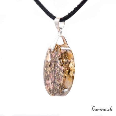 Orgonite Pendentif Résine naturelle ronde - N°12986.1-2 disponible dans la boutique en ligne Kûrma. Votre magasin de pierre et minéraux en suisse