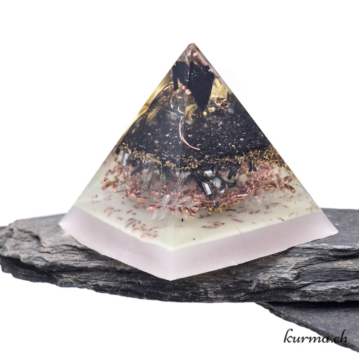 Générateur D'énergie 7 Chakras Pyramide - Quartz Rose - Poussiere De Lune