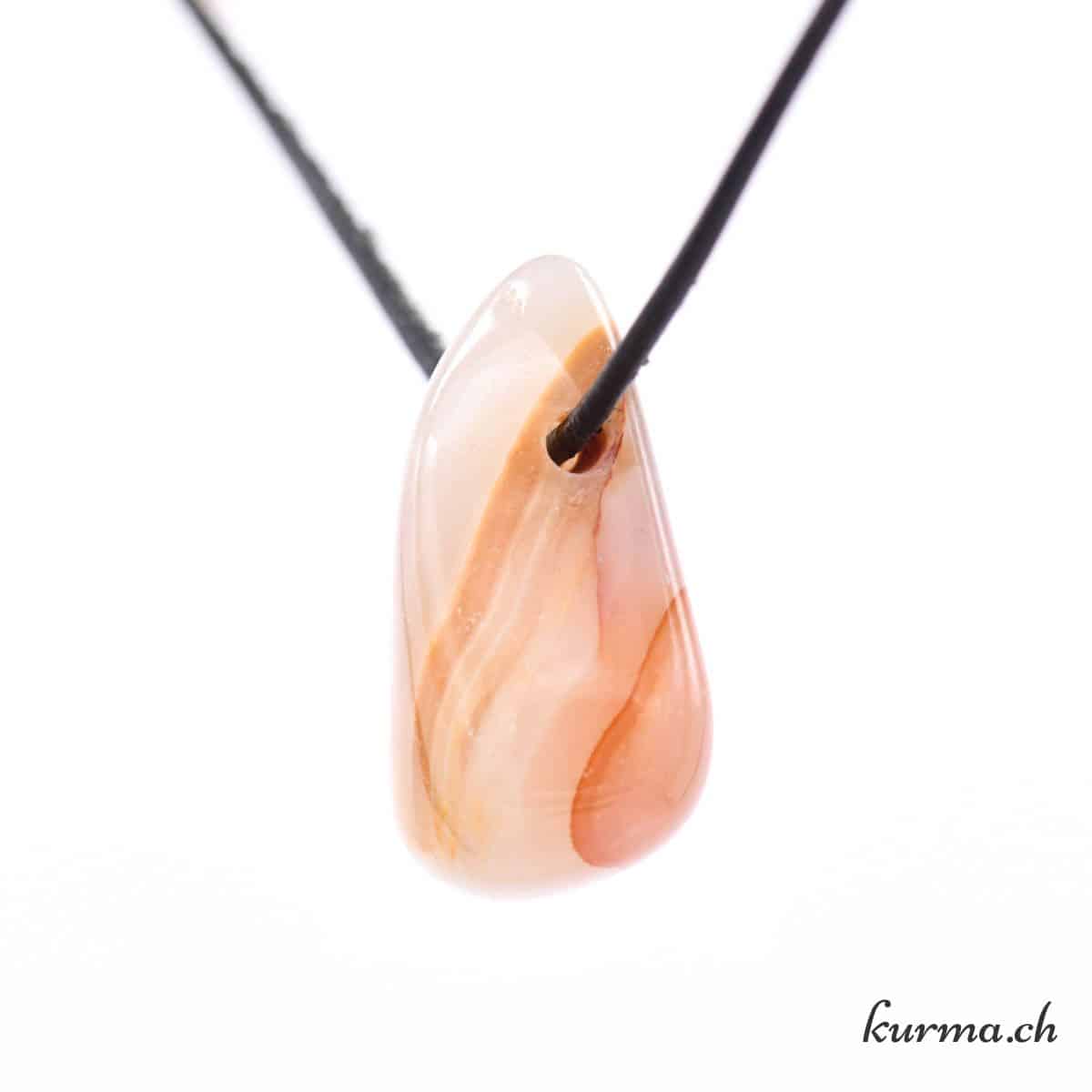 Onyx marbré - Pendentif pierre percée Onyx marbré - Pendentif pierre percée