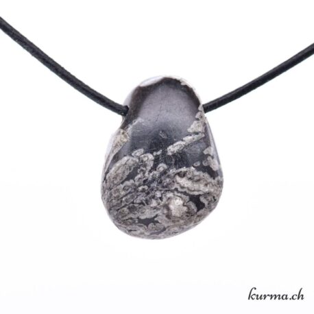 Pinolite 'Pierre Chrysanthème' - Pendentif en pierre percée