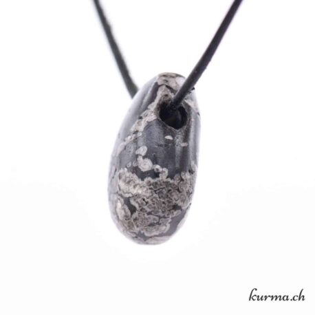 Pinolite 'Pierre Chrysanthème' - Pendentif en pierre percée