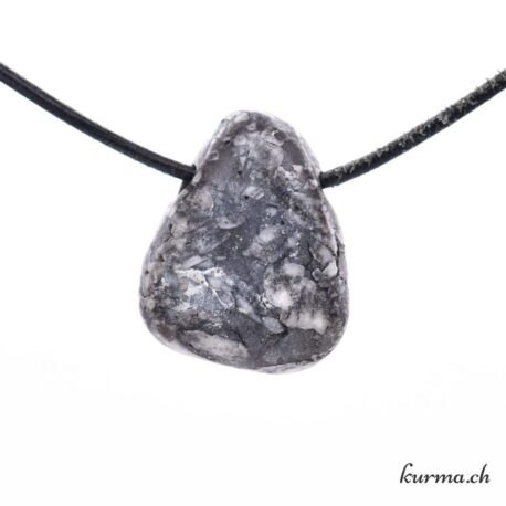 Pinolite &#039;Chrysanthemenstein&#039; - Pierced mineral pendant