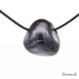Pyrite sur Ardoise - Collier en pierre percée