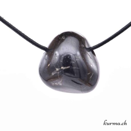 Pyrite sur Ardoise - Collier en pierre percée