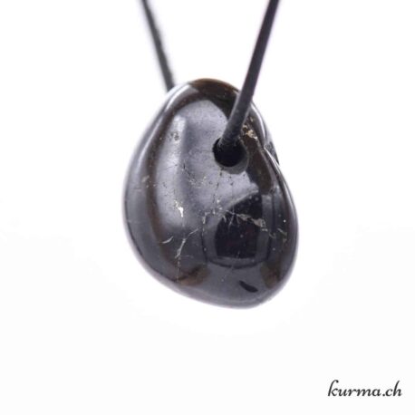 Pyrite sur Ardoise - Collier en pierre percée
