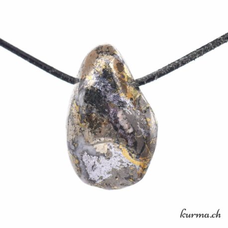 Pendentif Pyrite sur Quartz - Nº10544.6-3 disponible dans la boutique en ligne Kûrma. Votre magasin de pierre et minéraux en suisse