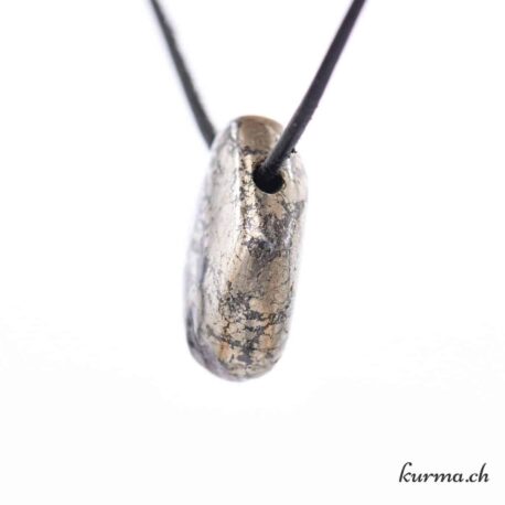 Pyrite sur Quartz - Collier en pierre percée