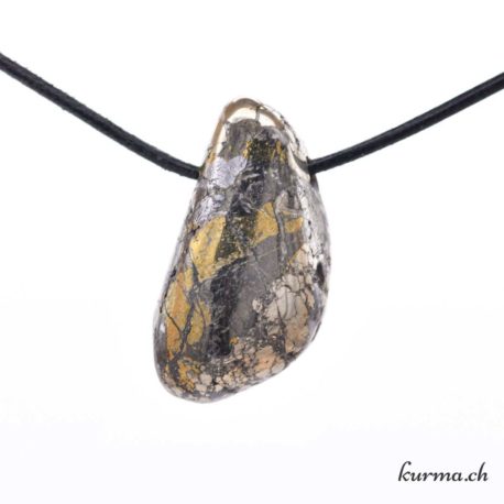 Pendentif Pyrite sur Quartz - Nº10544.9-3 disponible dans la boutique en ligne Kûrma. Votre magasin de pierre et minéraux en suisse