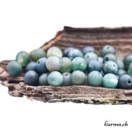 Agate mousse mate - Perles 6,5mm