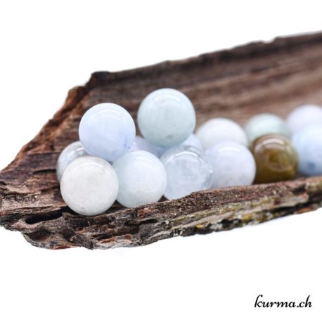 Perles Aigue-marine naturelle 10mm