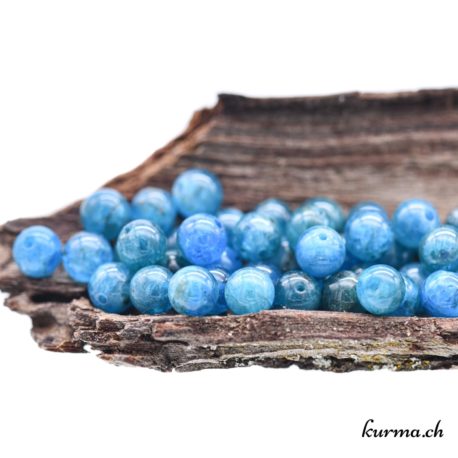 Perles Apatite bleue 6mm foncée