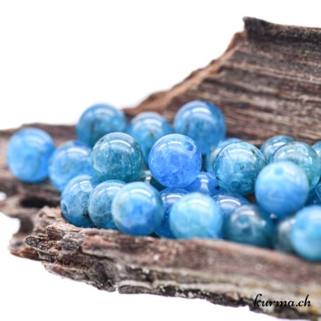 Perle Apatite Bleu 6mm - Nº12044-2 disponible dans la boutique en ligne Kûrma. Votre bijouterie Suisse en ligne.