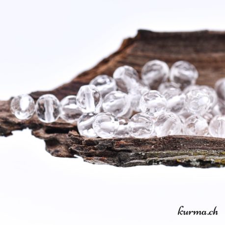 Perle Cristal de Roche 6-6.5mm Facette - Nº12022-1 disponible dans la boutique en ligne Kûrma. Votre bijouterie Suisse en ligne.