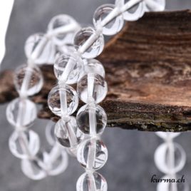 Perles Cristal de roche 8mm nouées
